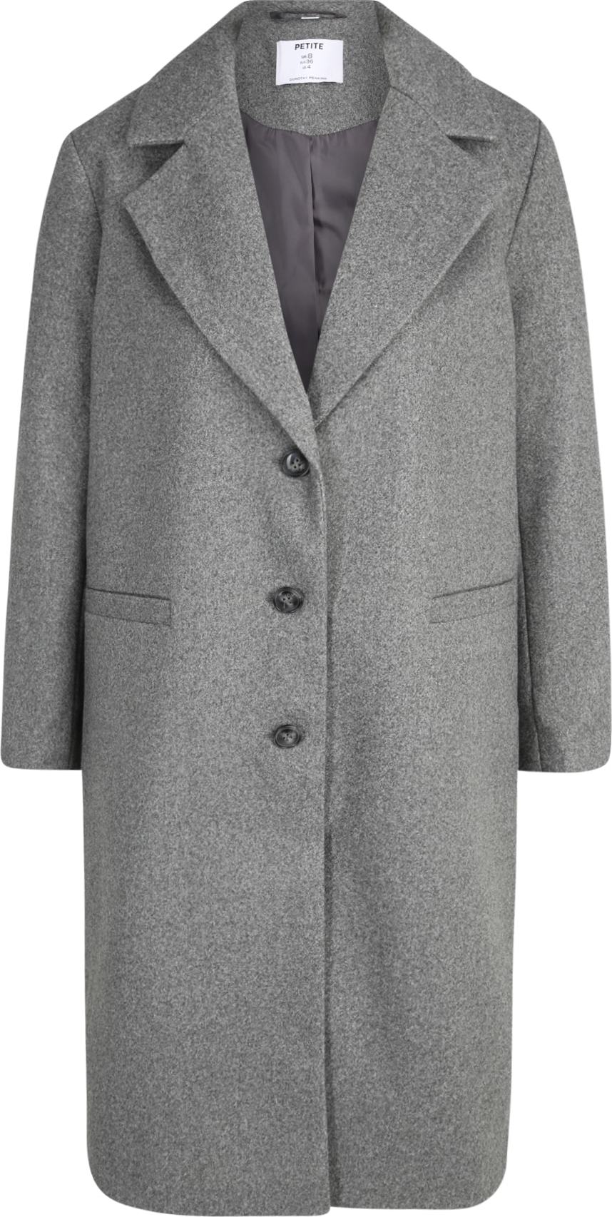 Dorothy Perkins Petite Přechodný kabát šedý melír