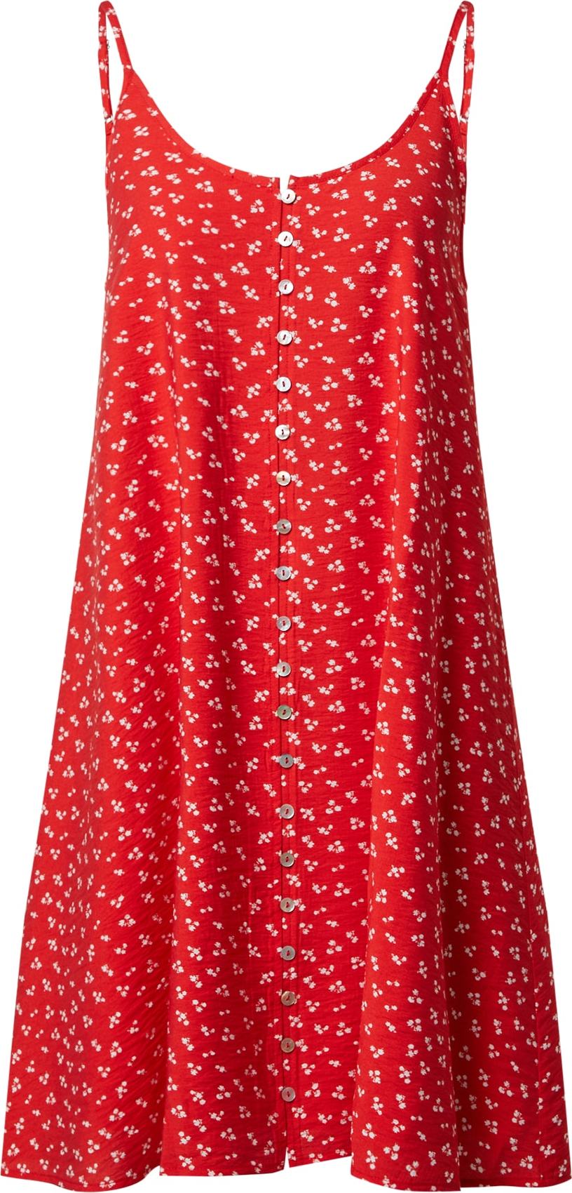 EDITED Košilové šaty 'Lila' červená / bílá