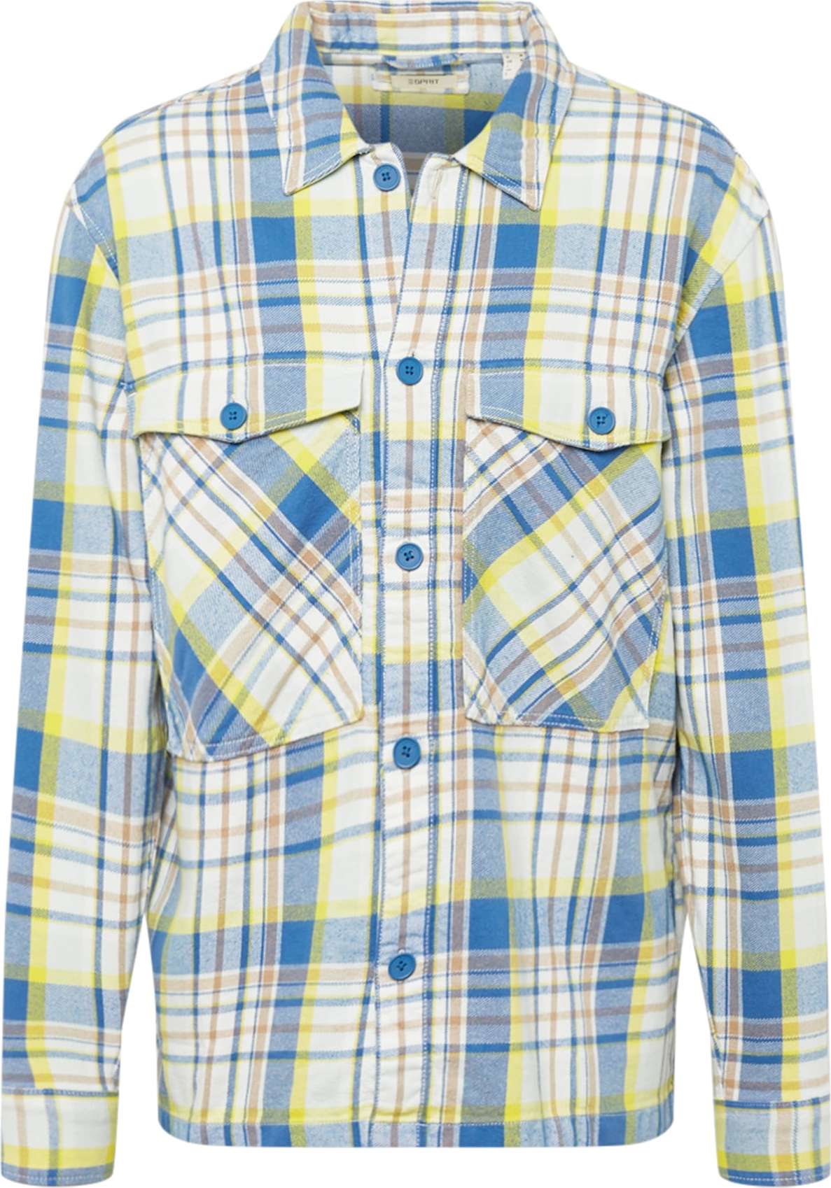 ESPRIT Košile modrá / hnědá / žlutá / bílá