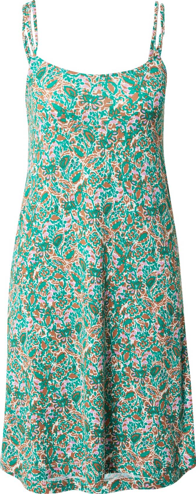 ESPRIT Letní šaty karamelová / zelená / světle růžová / bílá