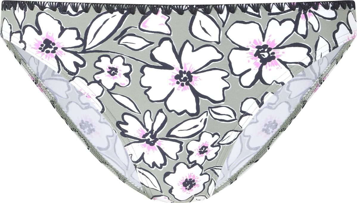 ESPRIT Spodní díl plavek khaki / růžová / černá / bílá