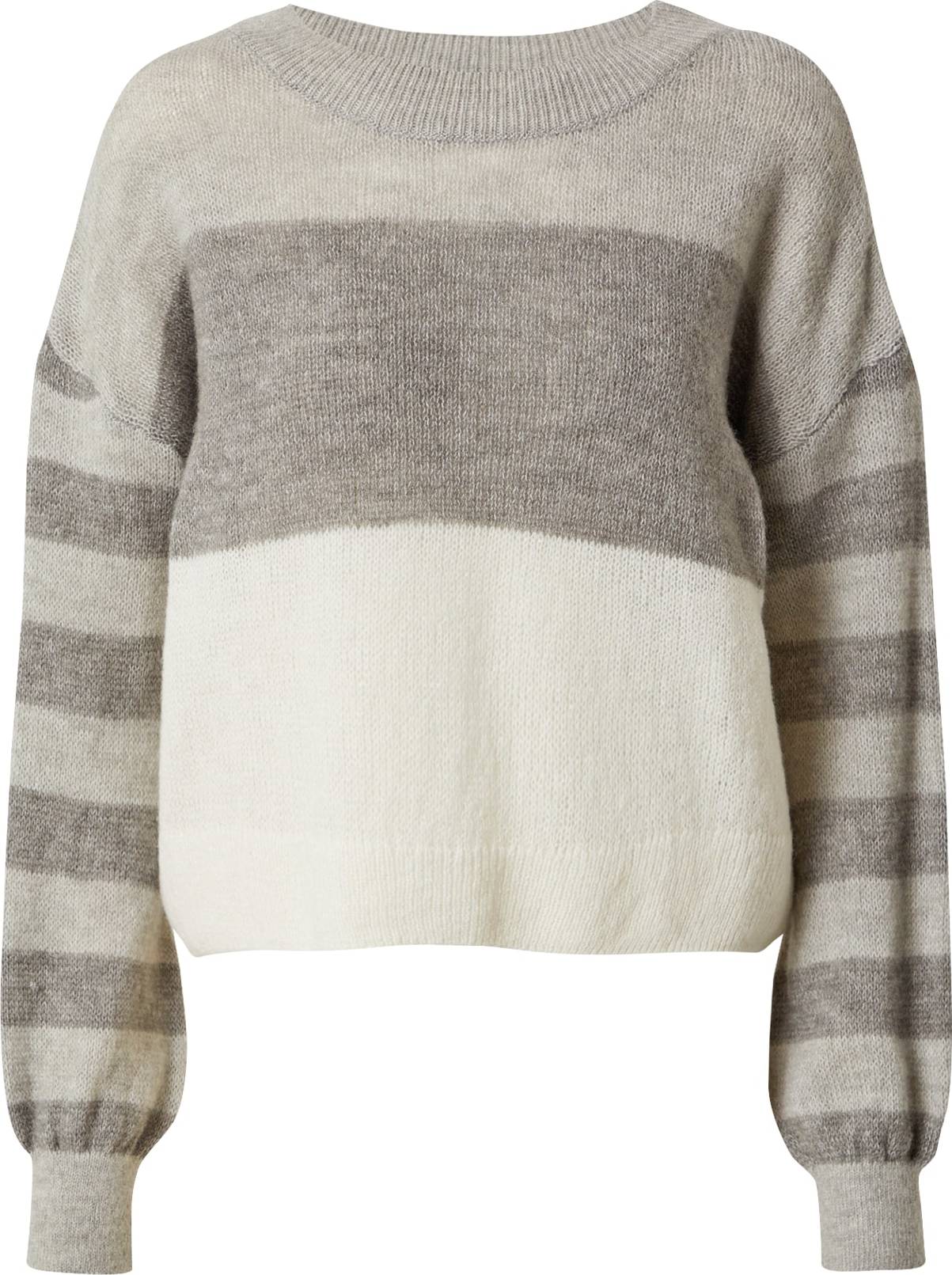 ESPRIT Svetr šedá / světle šedá / bílá
