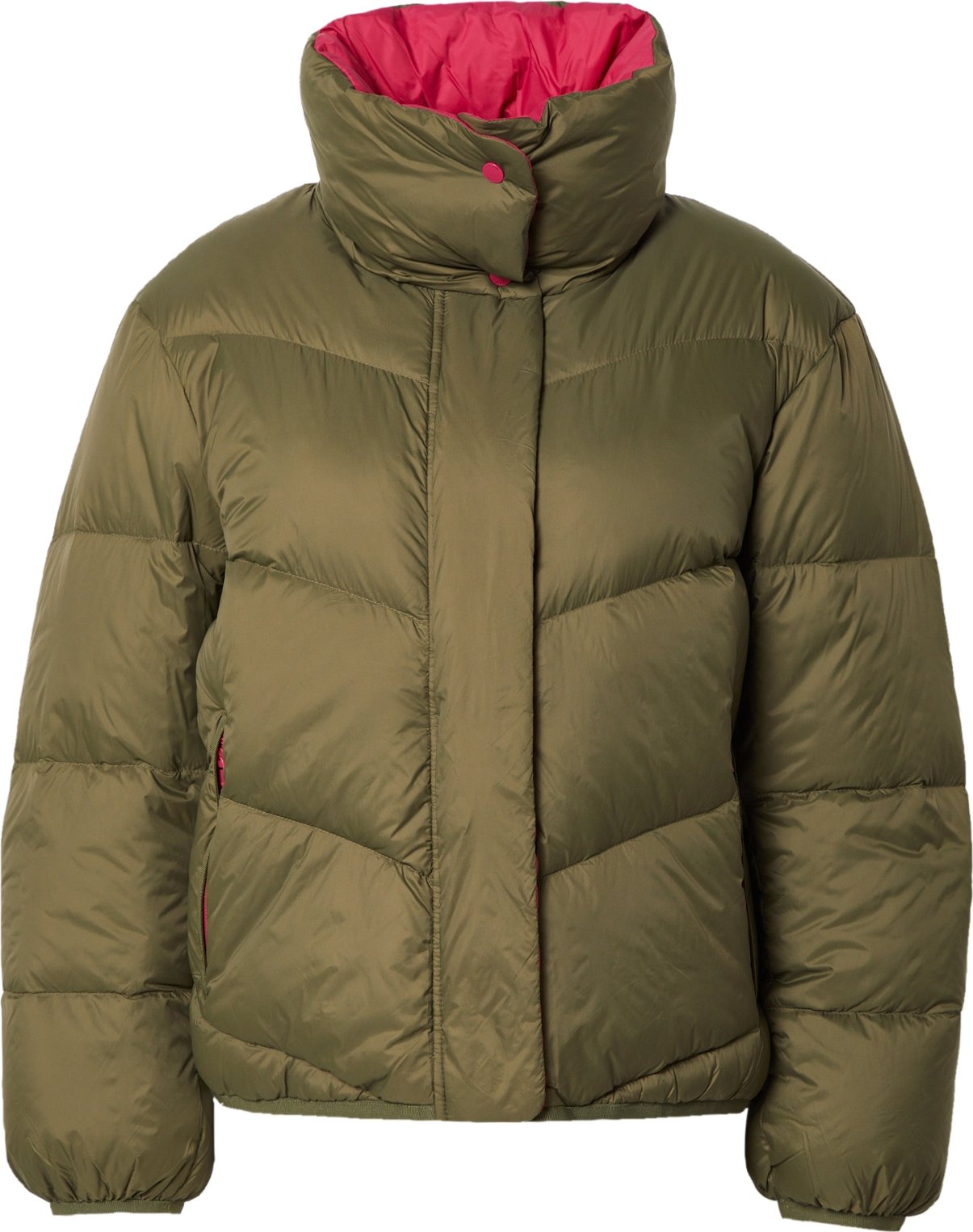 ESPRIT Zimní bunda khaki / pink