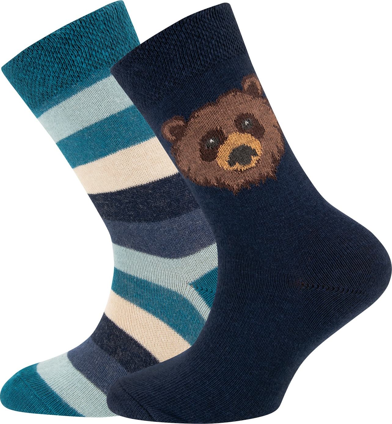 EWERS Ponožky krémová / nebeská modř / tmavě modrá / hnědá