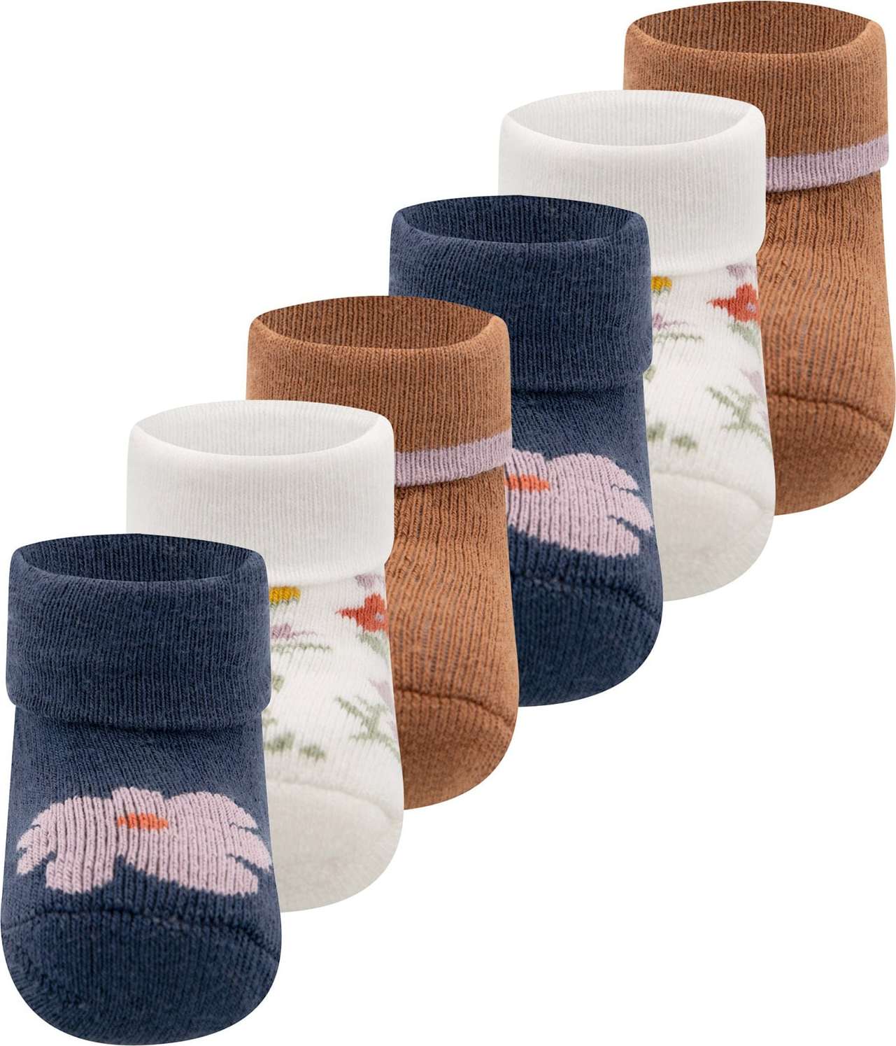 EWERS Ponožky krémová / tmavě modrá / karamelová / růžová