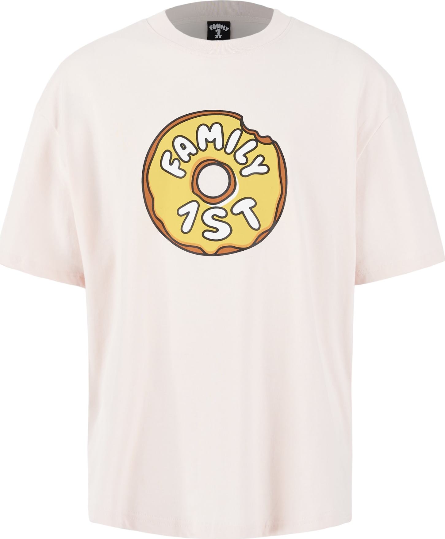 FAMILY 1ST FAMILY 4EVER Tričko 'Inner Circle' růžová / bílá