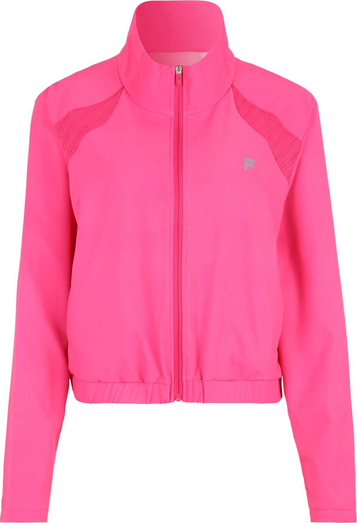 FILA Sportovní bunda 'ROVERETO' šedá / pink / světle růžová