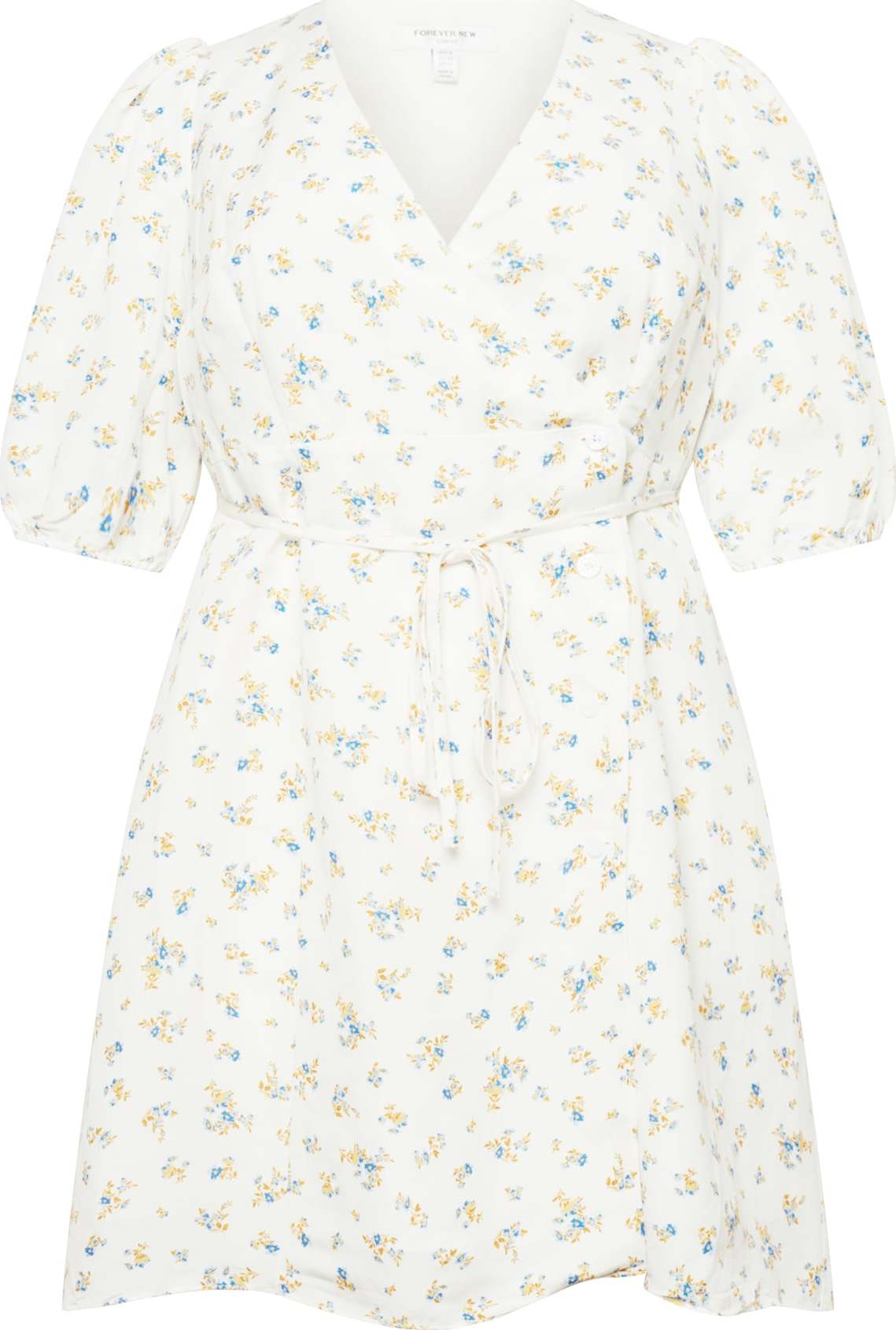 Forever New Curve Košilové šaty 'Olivia' modrá / světlemodrá / oranžová / bílá