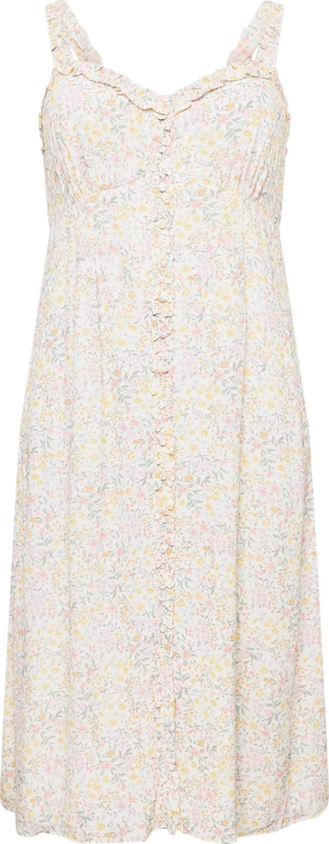 Forever New Curve Šaty 'Whitney ' zelená / broskvová / růžová / bílá