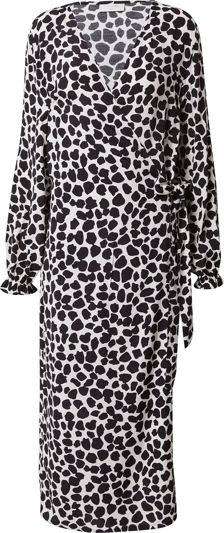 Freequent Šaty 'AMIRA' černá / barva vaječné skořápky