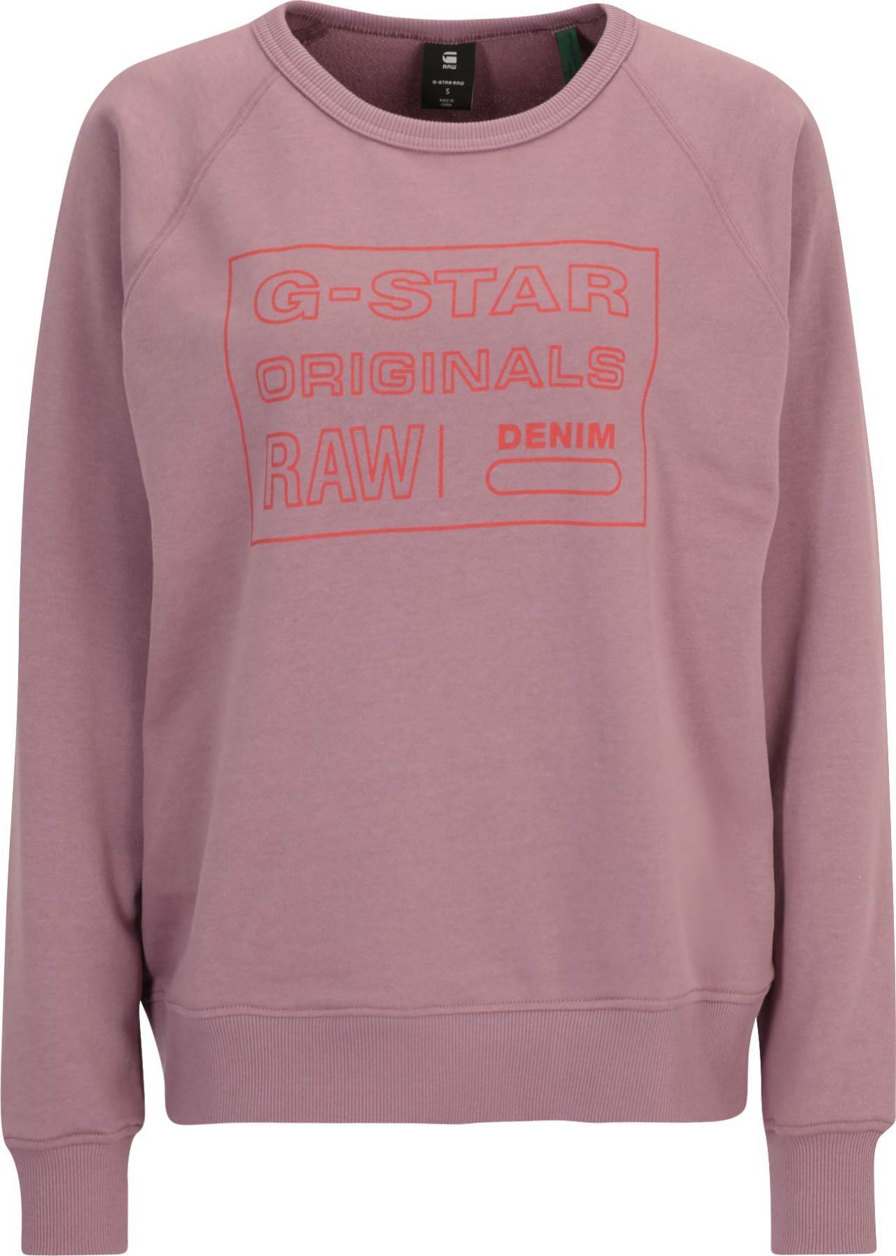 G-Star RAW Mikina bledě fialová / oranžová