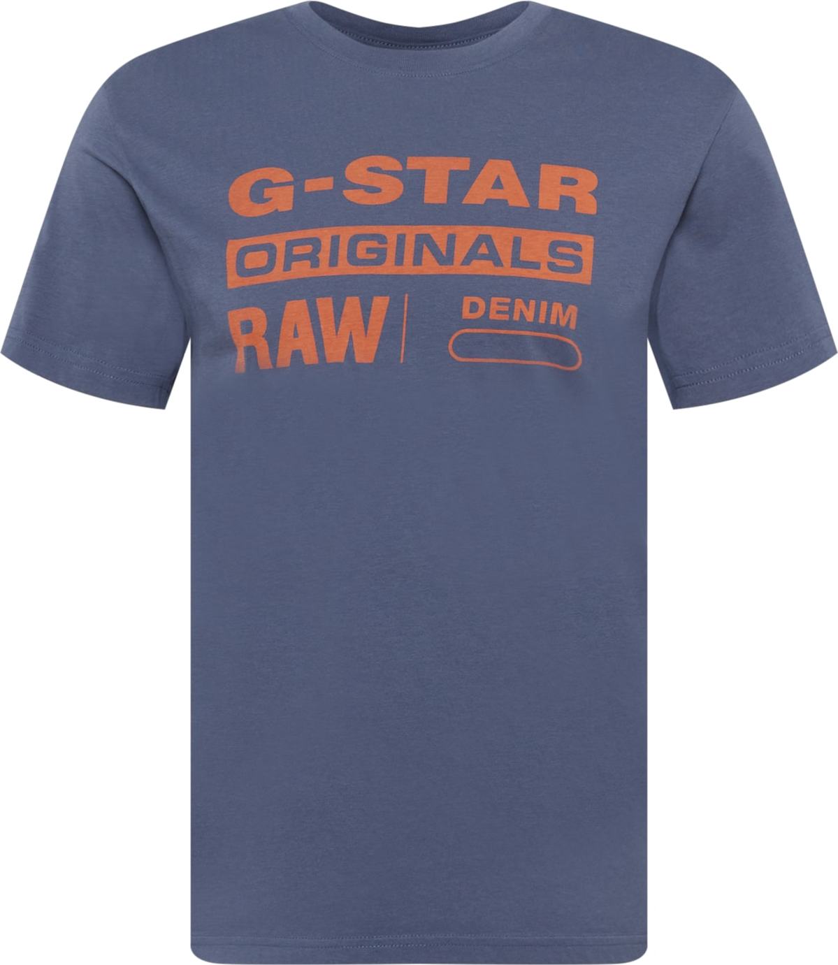 G-Star RAW Tričko kouřově modrá / oranžová