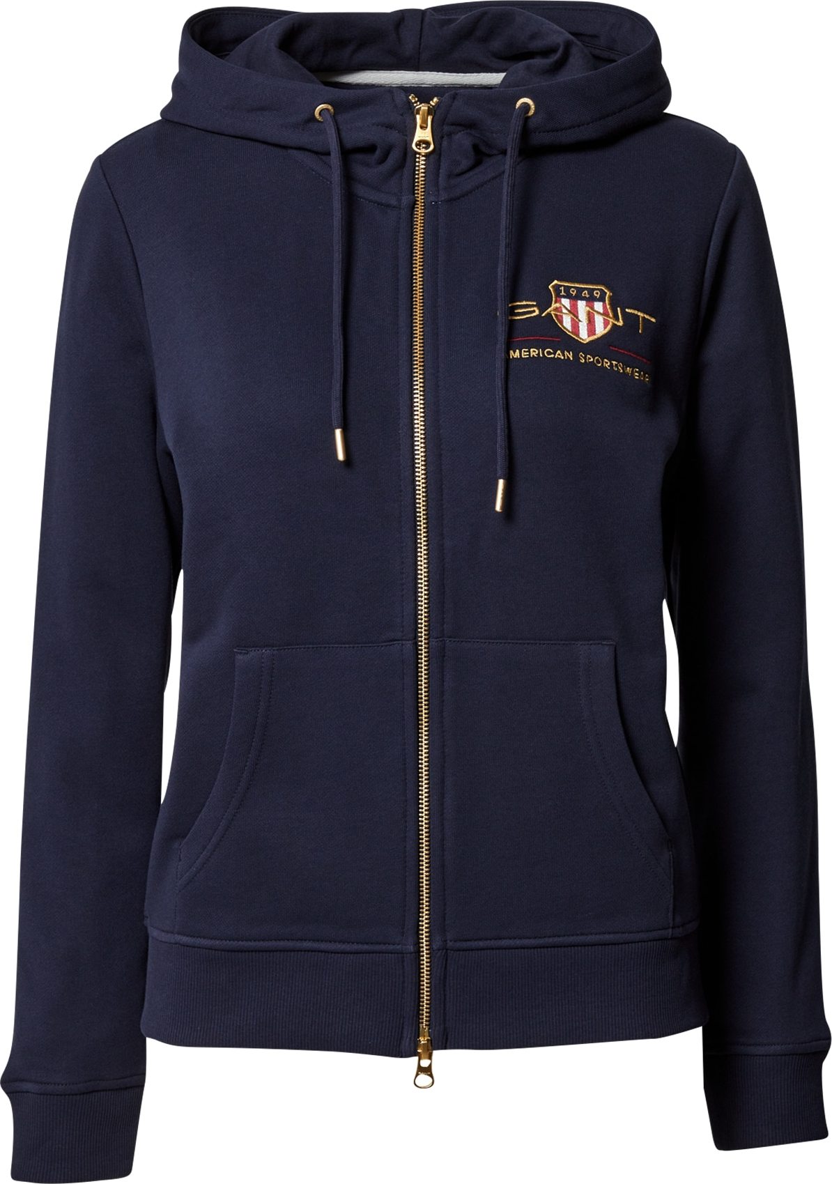 GANT Mikina 'Archive Shield' tmavě modrá / zlatá / tmavě červená / bílá