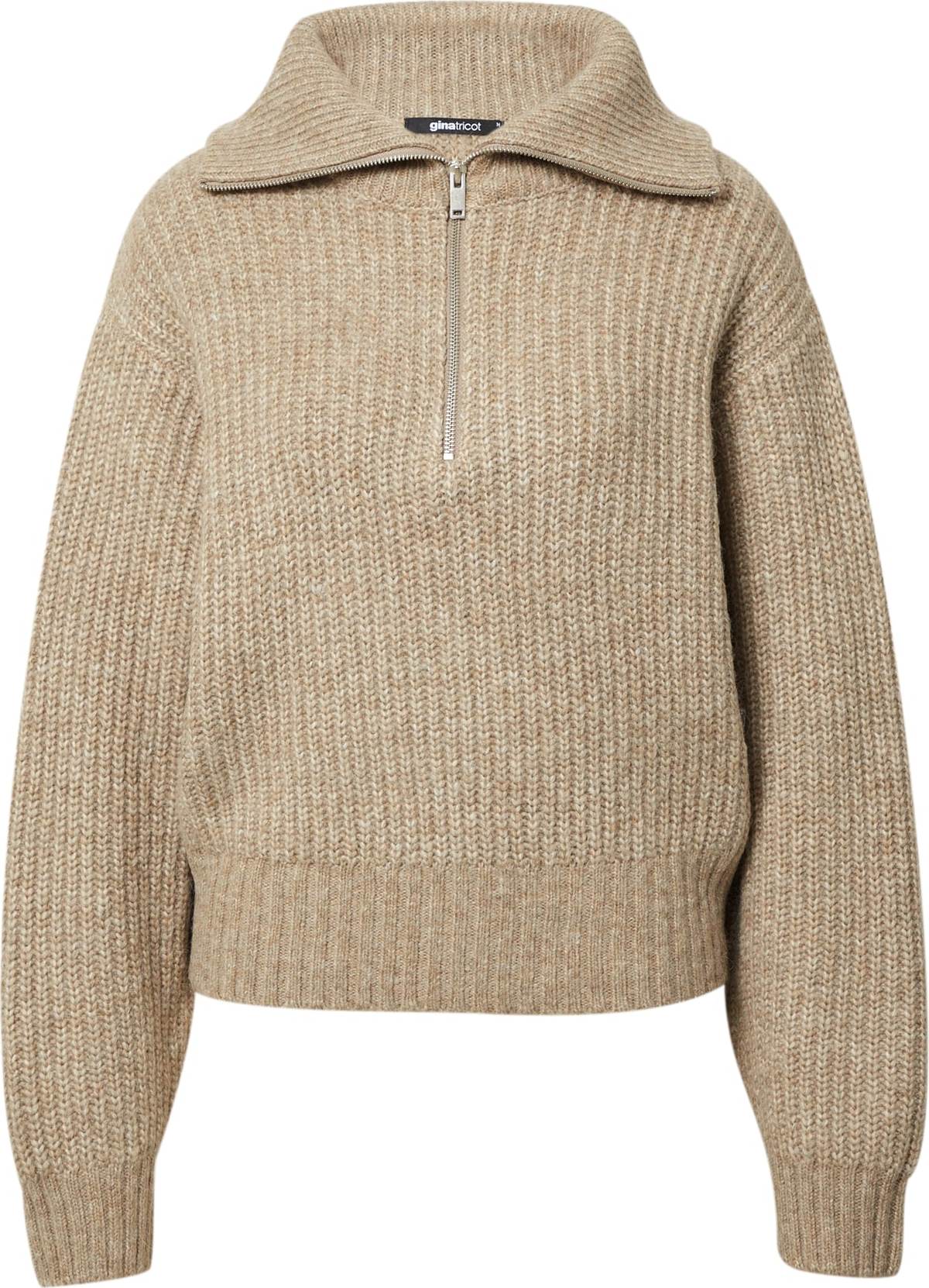 Gina Tricot Svetr 'Leslie' tmavě béžová