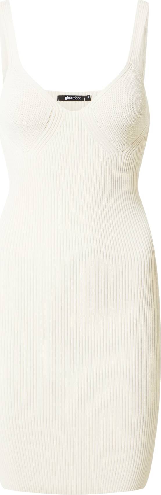 Gina Tricot Úpletové šaty 'Soleil' krémová