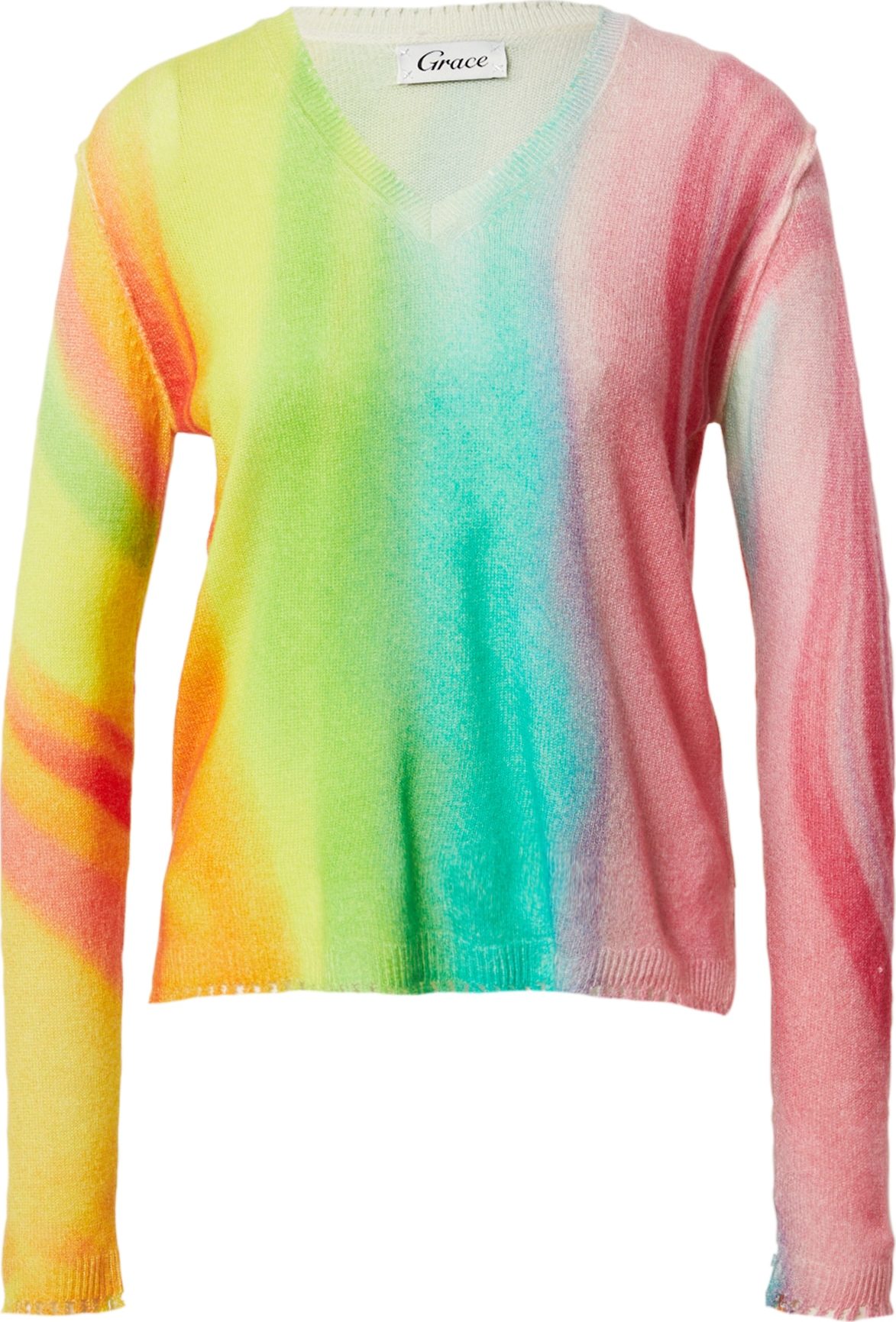 Grace Svetr žlutá / zelená / světle růžová / červená