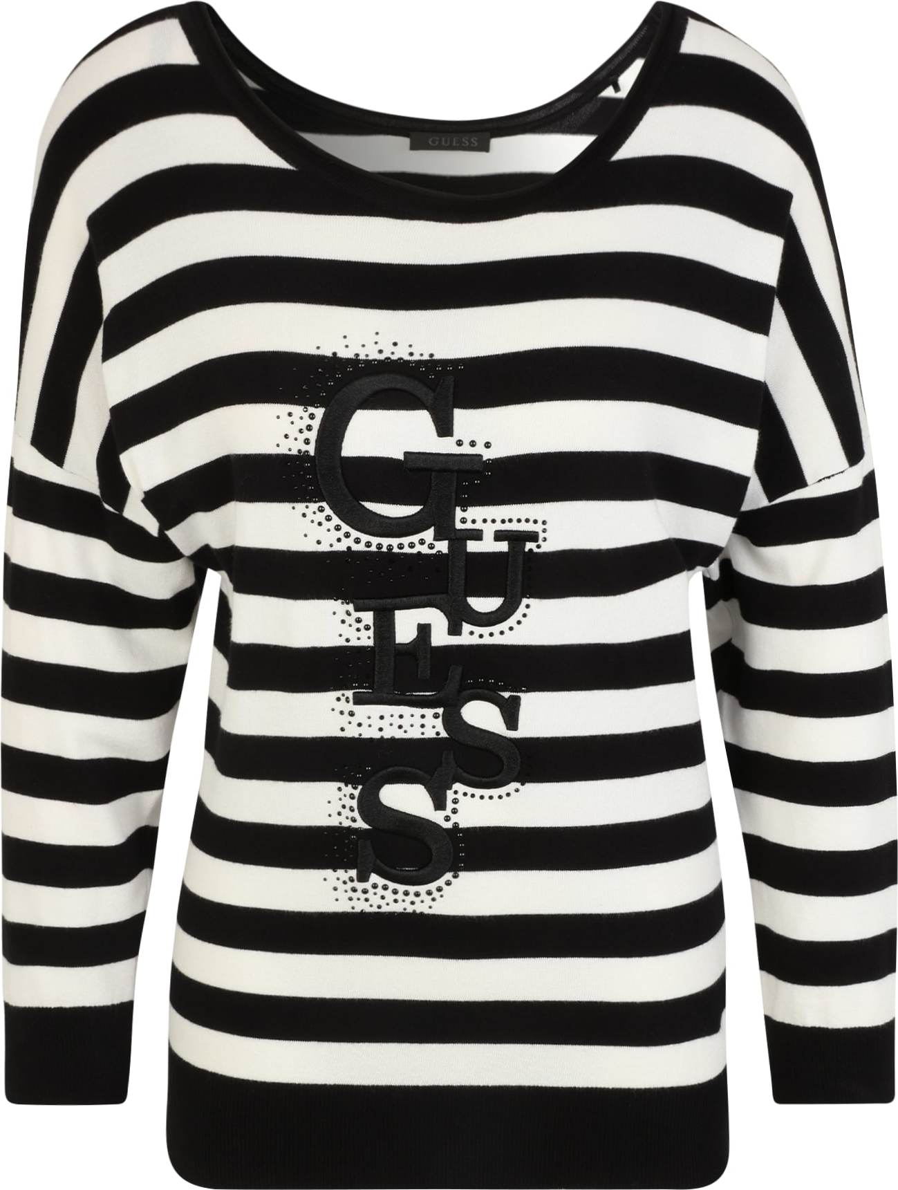 GUESS Mikina 'AMELIE' černá / offwhite