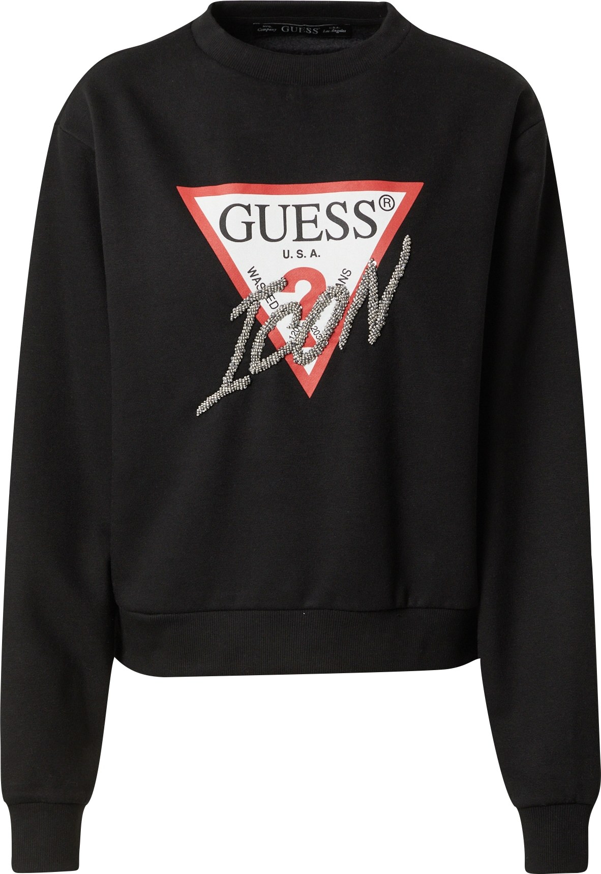 GUESS Mikina červená / černá / stříbrná / bílá