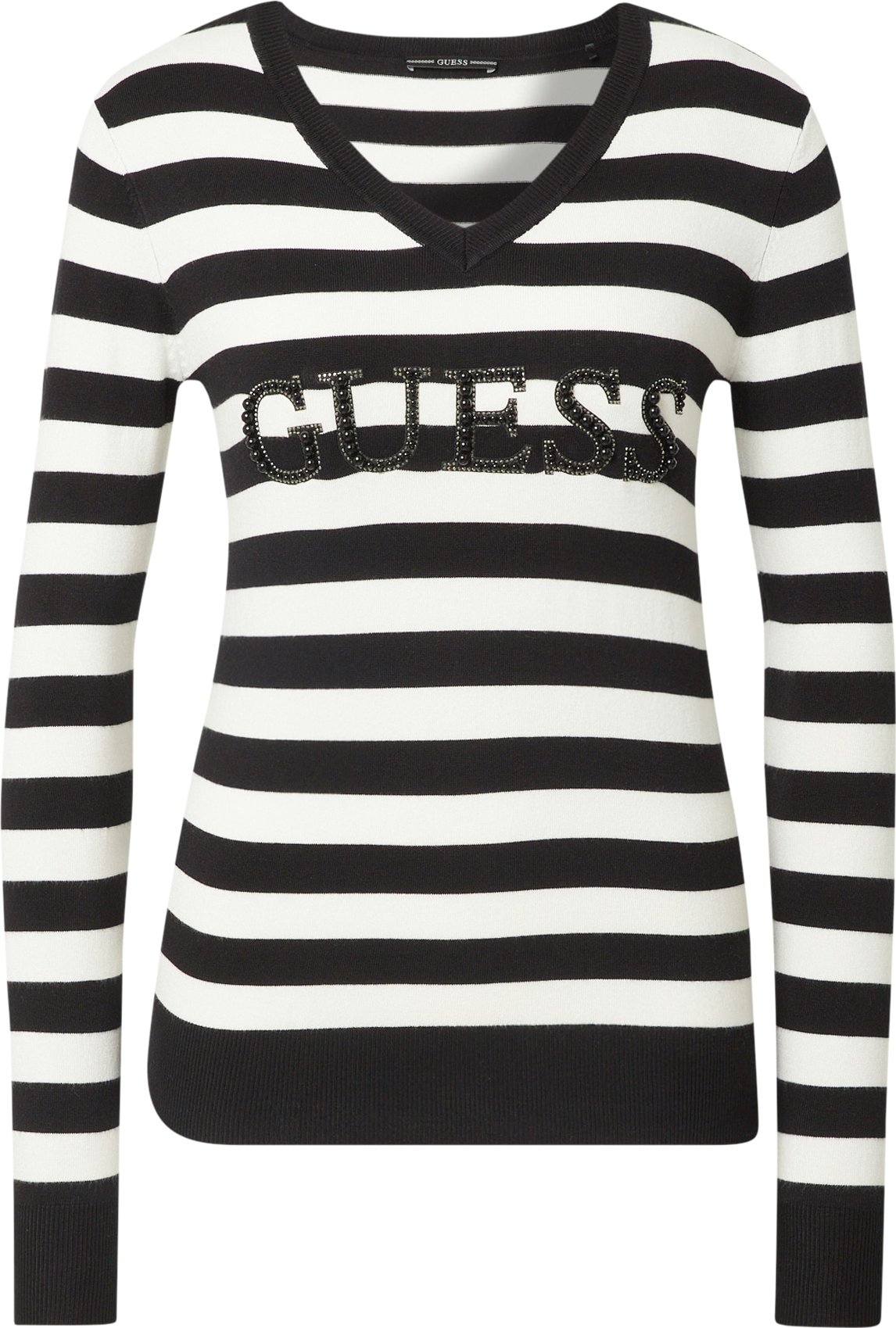 GUESS Svetr 'ANNE' bronzová / černá / bílá