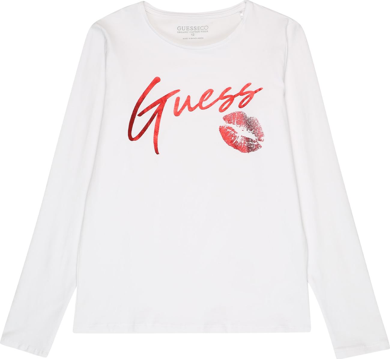GUESS Tričko červená / bílá