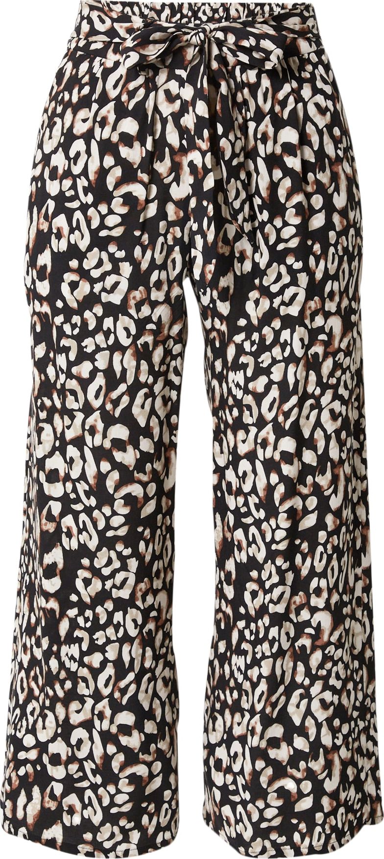 Hailys Kalhoty se sklady v pase 'Cira' béžová / hnědá / černá