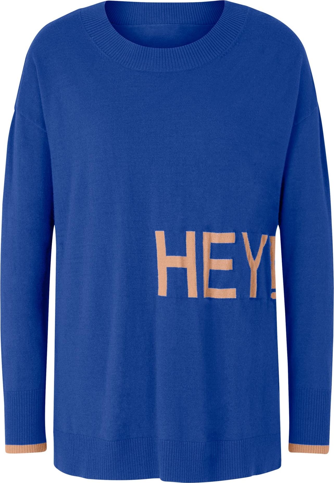 heine Svetr královská modrá / světle hnědá