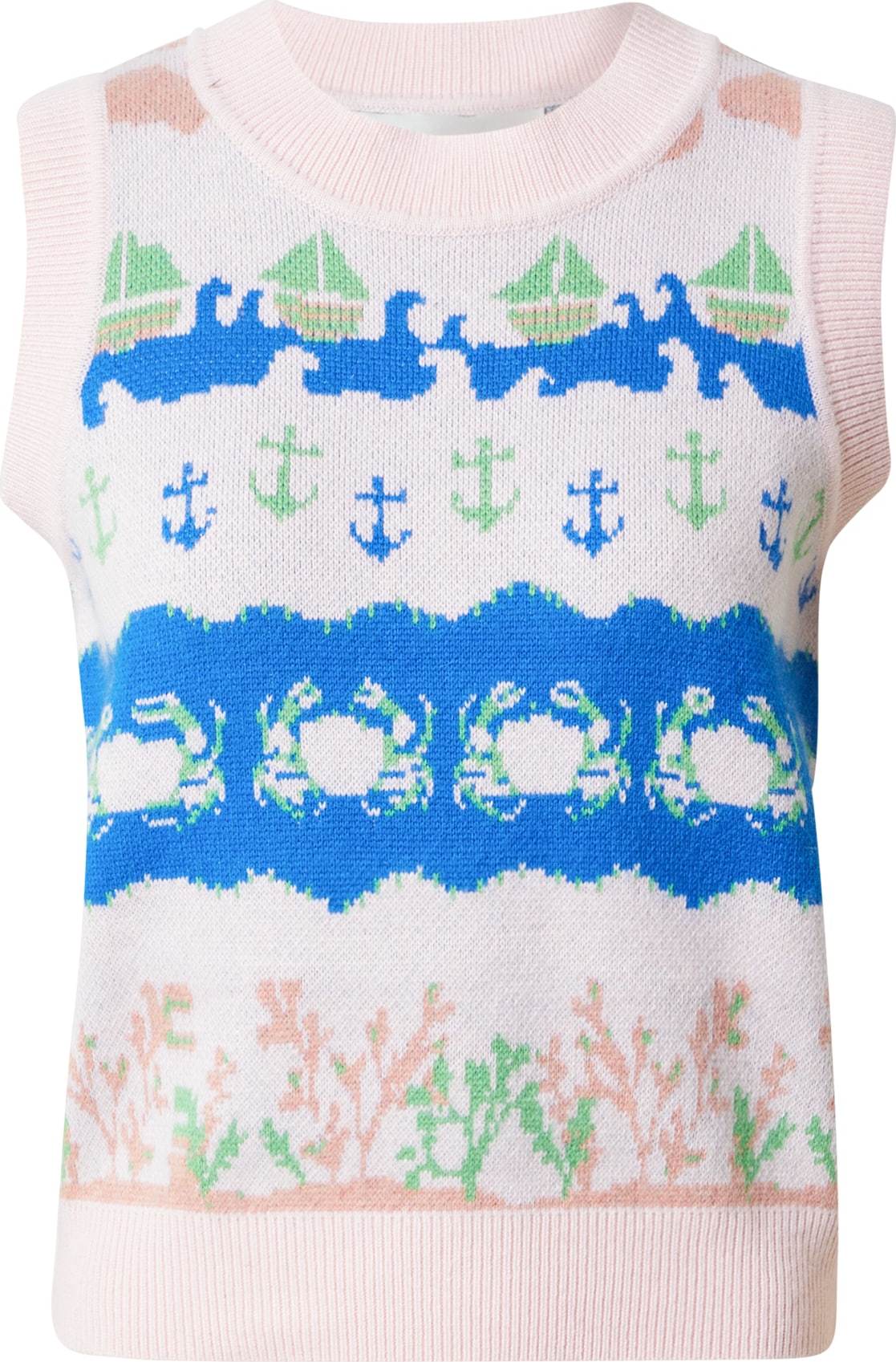 Helmstedt Svetr 'Voiler' modrá / mátová / pastelově růžová