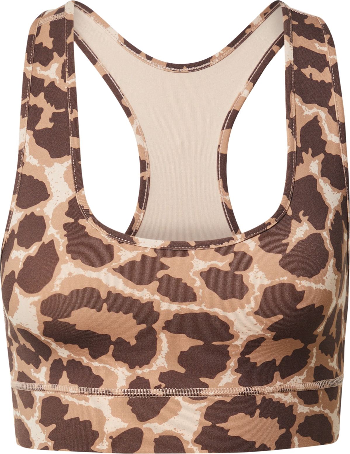 Hey Honey Sportovní podprsenka 'LEO' krémová / světle hnědá / tmavě hnědá