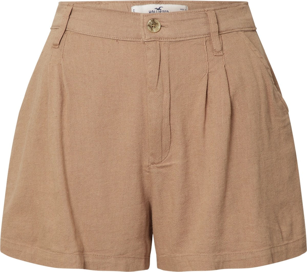 HOLLISTER Kalhoty se sklady v pase 'EMEA' světle hnědá