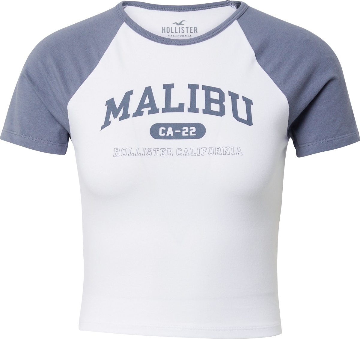 HOLLISTER Tričko chladná modrá / bílá