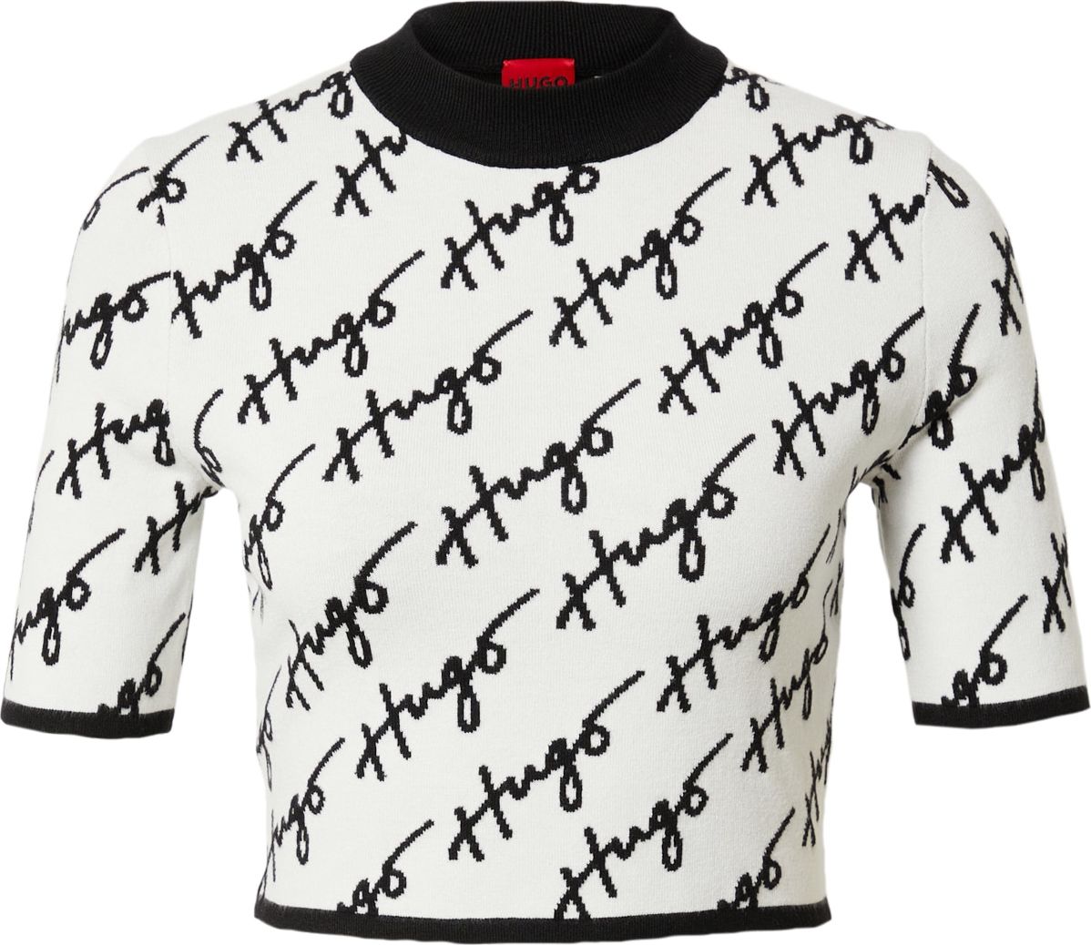 HUGO Svetr 'Sloquetta' černá / bílá