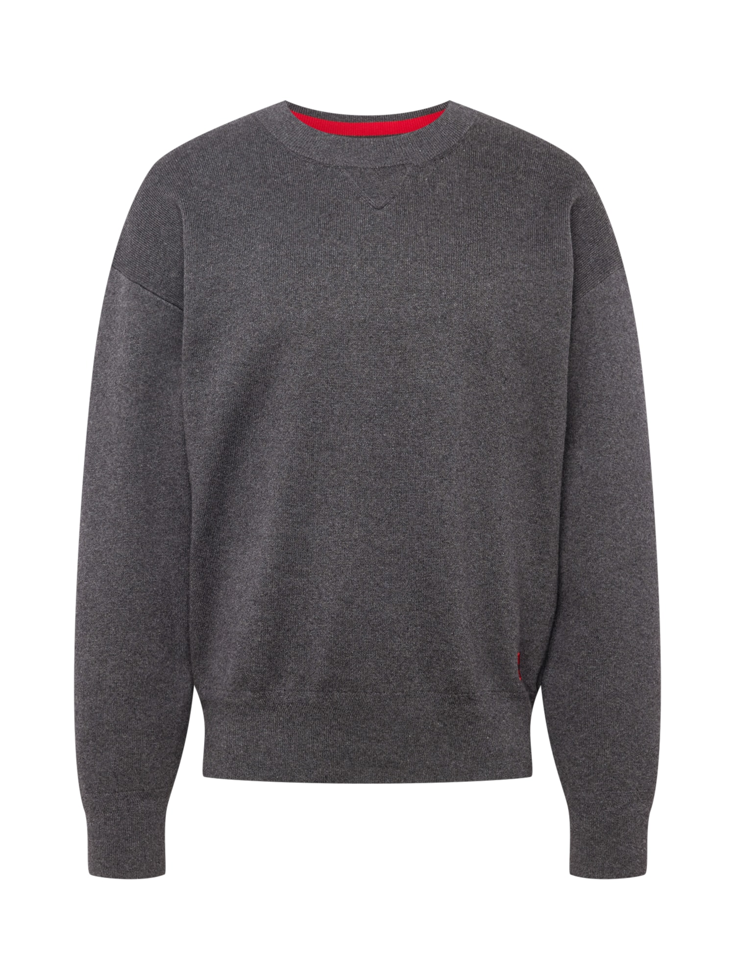 HUGO Svetr 'Sweator' tmavě šedá / červená