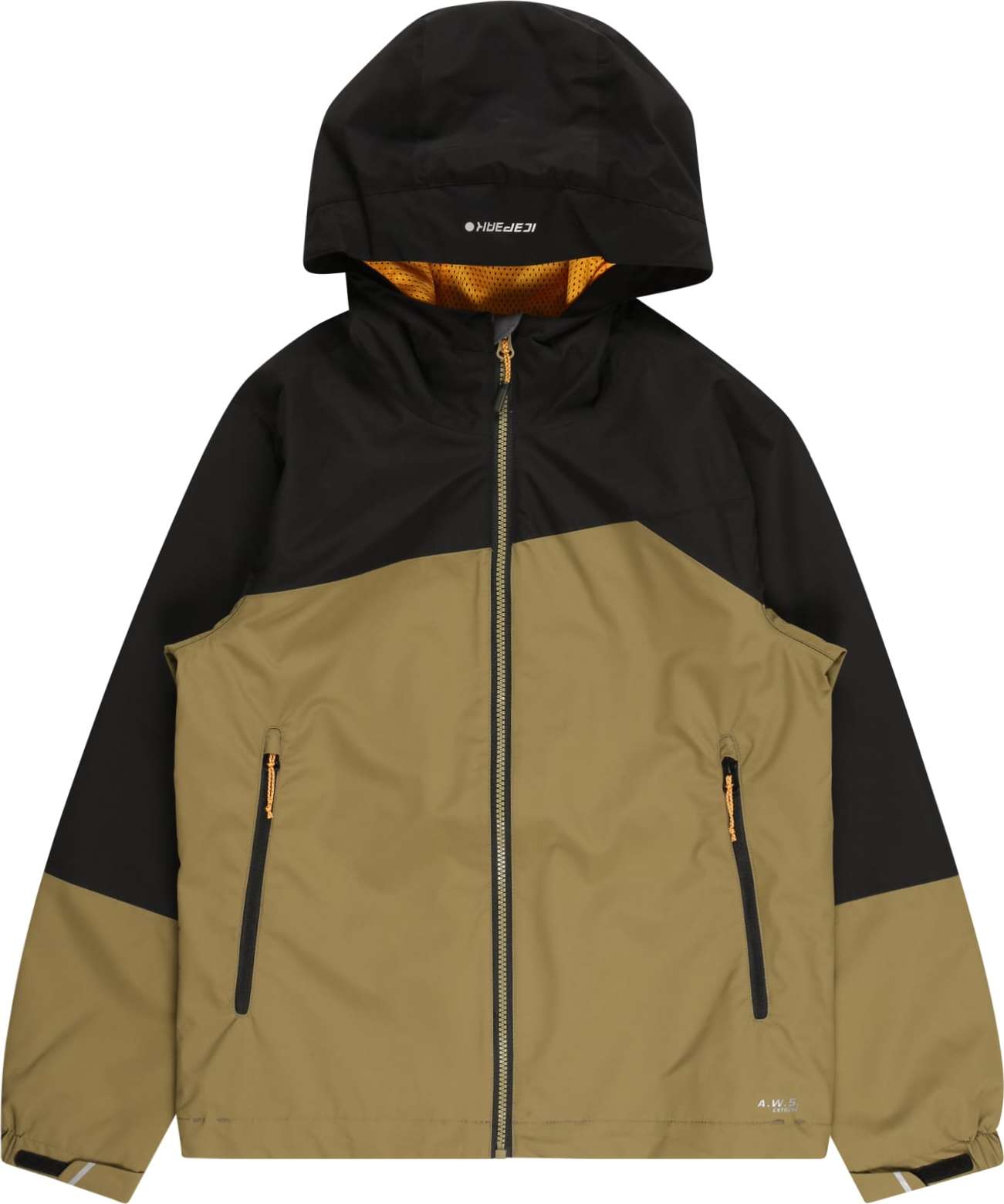 ICEPEAK Outdoorová bunda 'KAARST' olivová / oranžová / černá / stříbrná