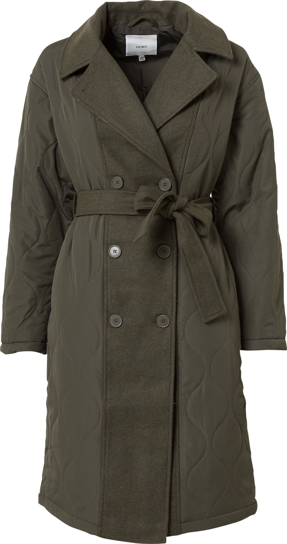 ICHI Přechodný kabát tmavě zelená