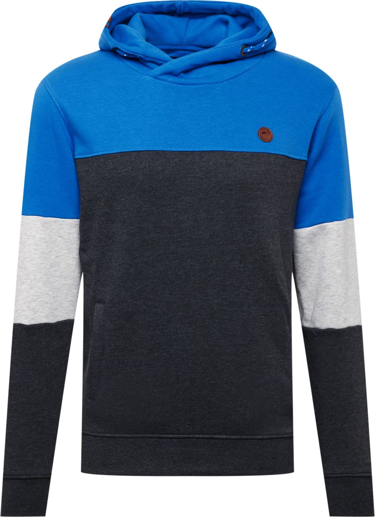 INDICODE JEANS Mikina 'Olson' modrá / šedá / černá