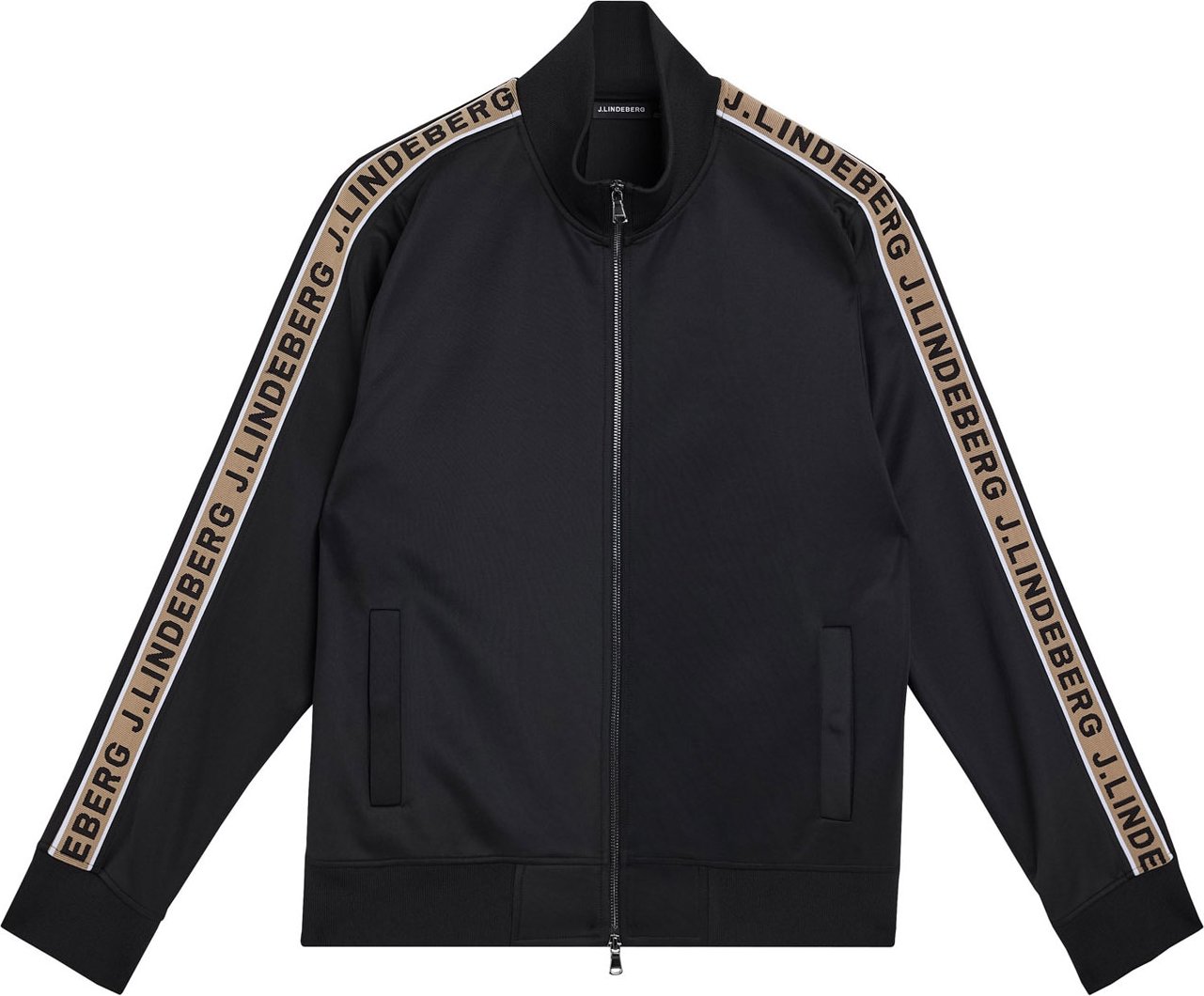 J.Lindeberg Mikina 'Travis' světle hnědá / černá / bílá