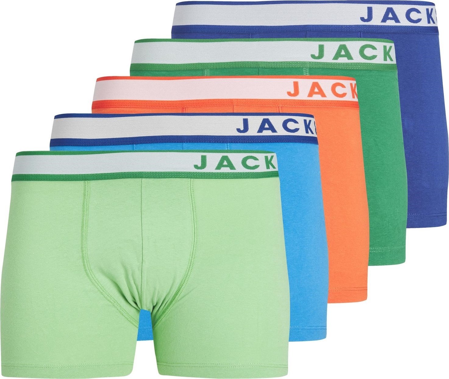 JACK & JONES Boxerky 'Eland' modrá / marine modrá / světlemodrá / světle zelená / oranžová