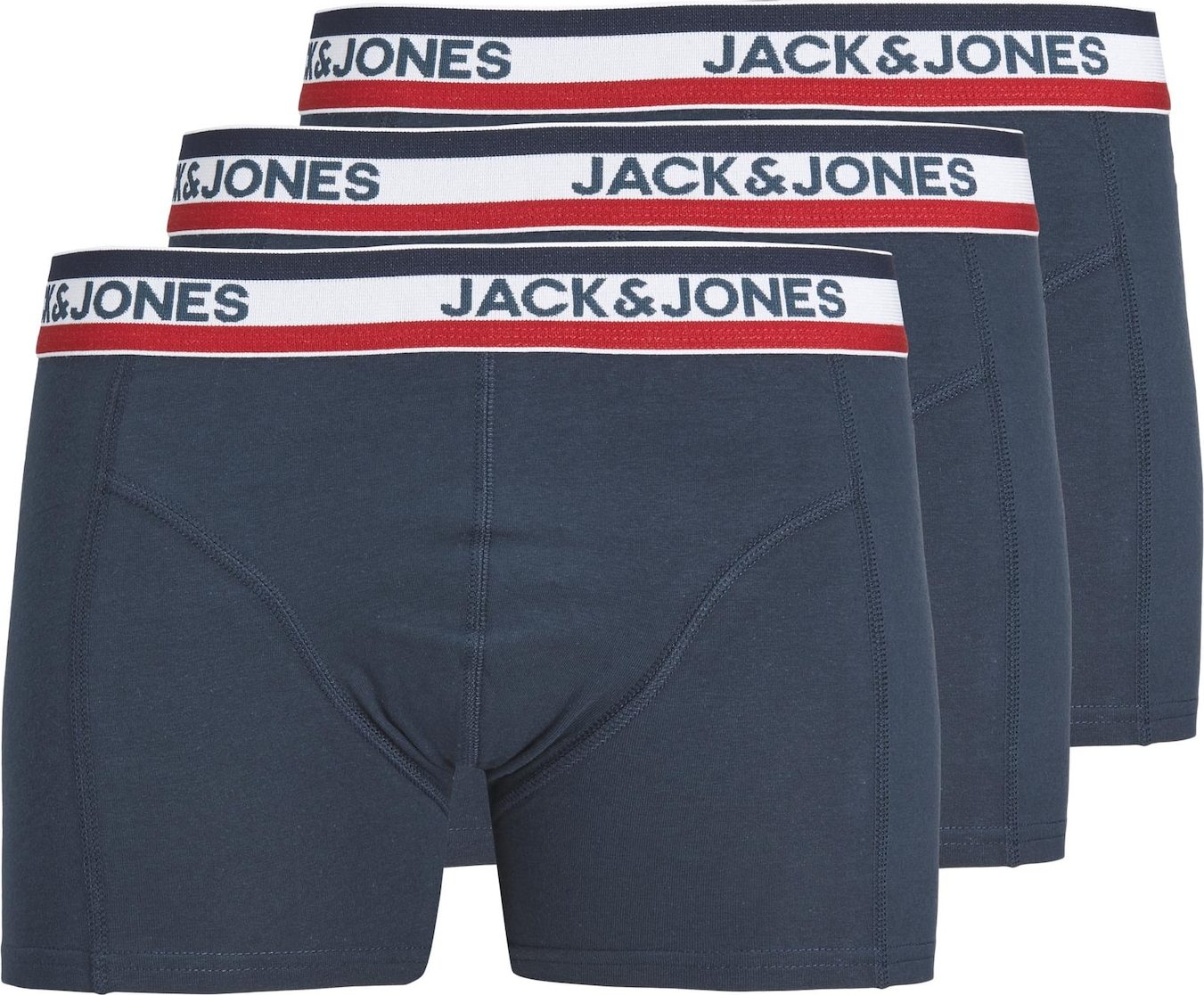 JACK & JONES Boxerky námořnická modř / jasně červená / bílá