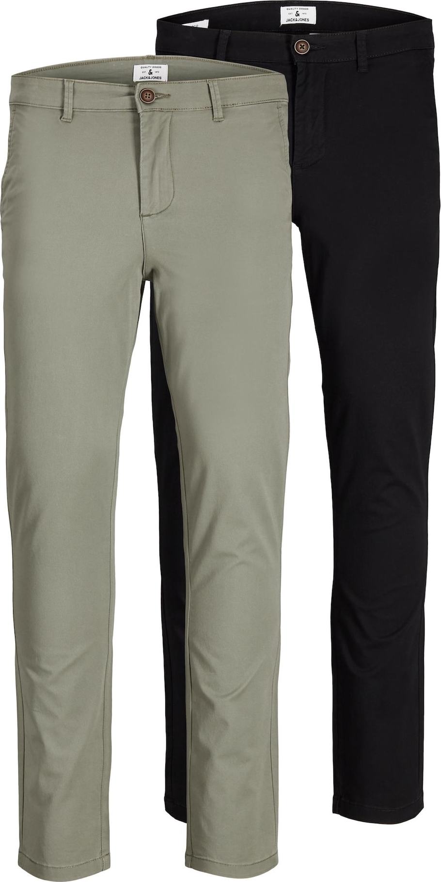 JACK & JONES Chino kalhoty 'Marco' olivová / černá