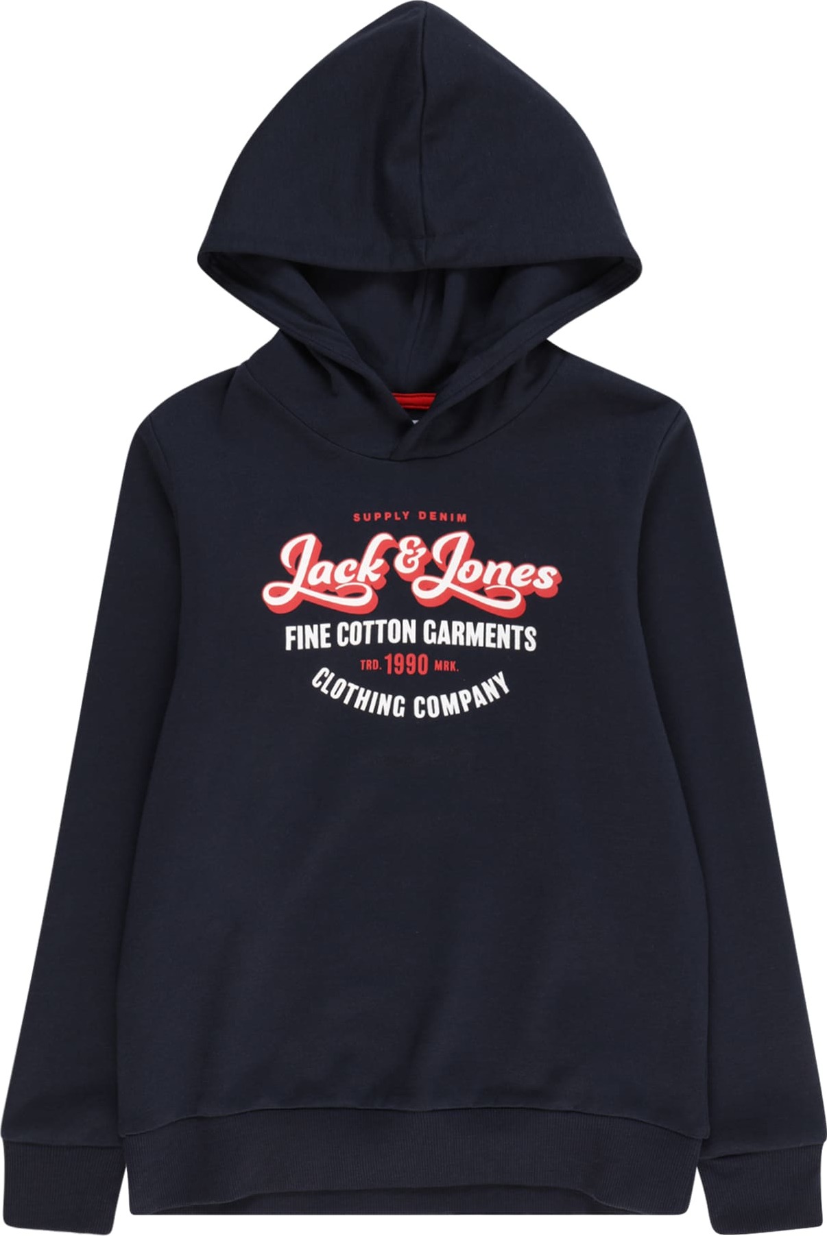 Jack & Jones Junior Mikina 'Andy' noční modrá / červená / bílá