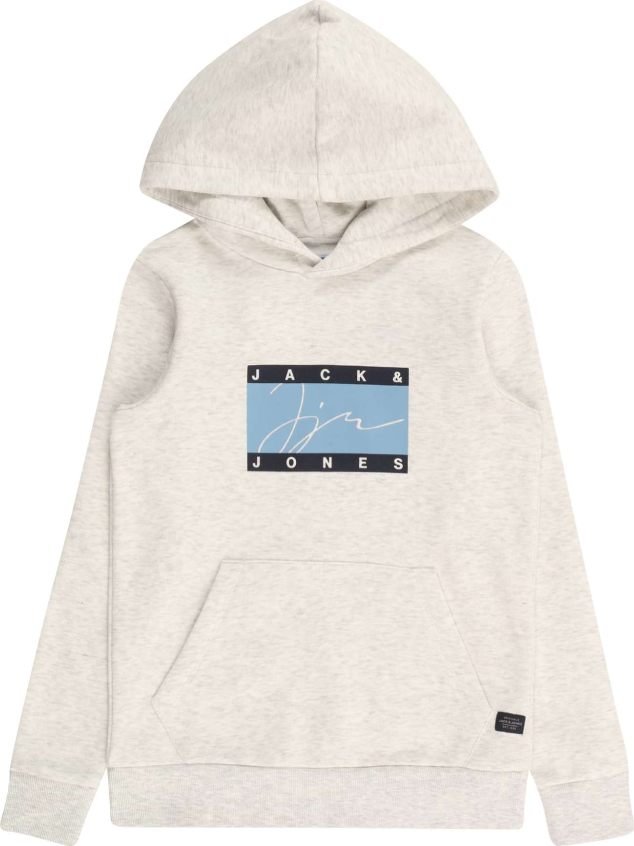 Jack & Jones Junior Mikina 'JOSH' modrá / černá / bílý melír