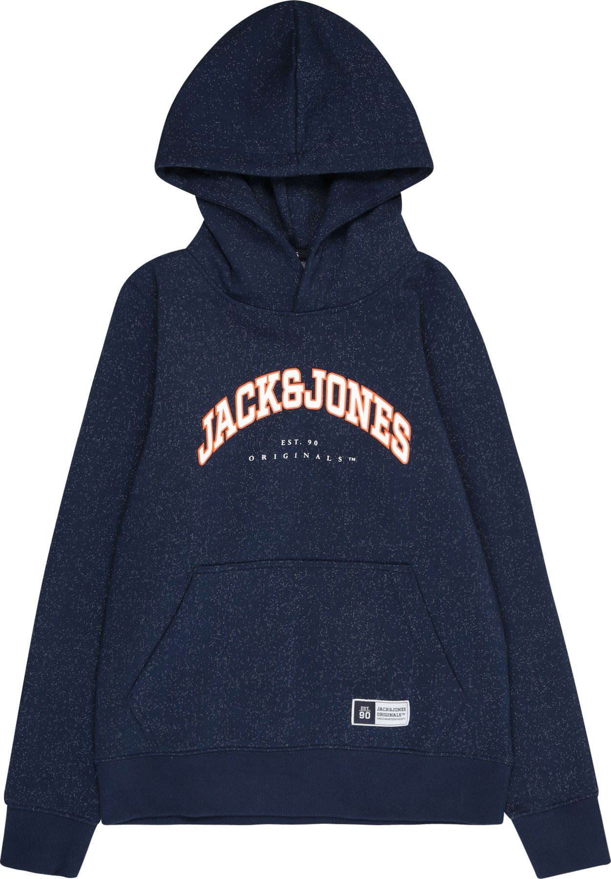 Jack & Jones Junior Mikina 'WOODLAND' námořnická modř / oranžová / bílá