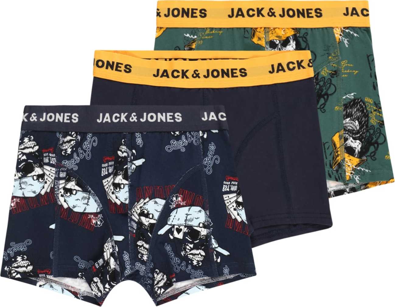 Jack & Jones Junior Spodní prádlo noční modrá / žlutá / khaki / bílá