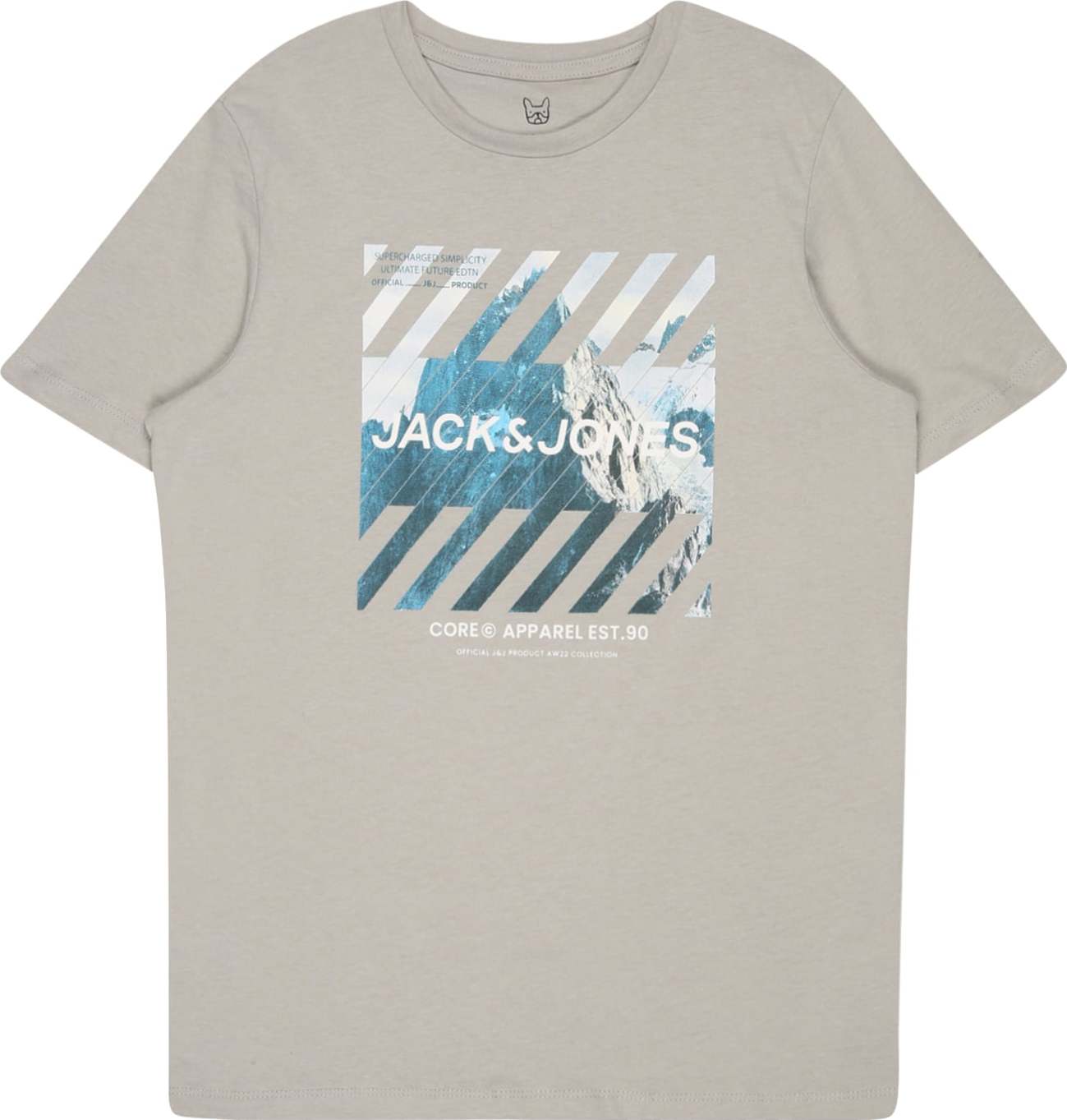 Jack & Jones Junior Tričko 'BOOSTER' azurová modrá / kámen / bílá