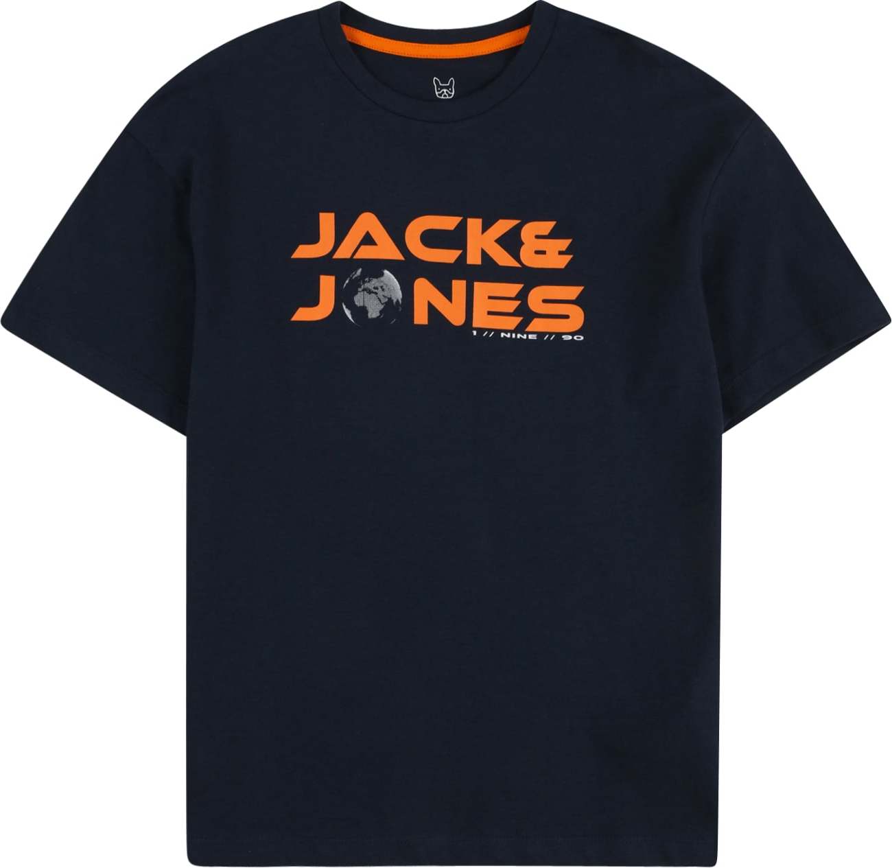 Jack & Jones Junior Tričko námořnická modř / šedá / oranžová