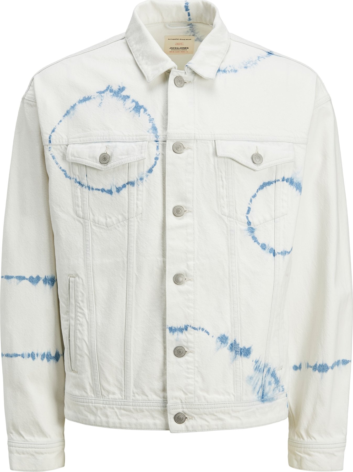 JACK & JONES Přechodná bunda modrá džínovina / bílá džínovina