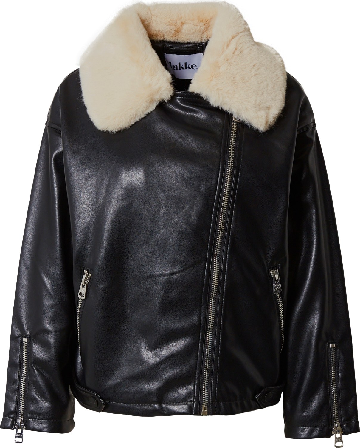 JAKKE Přechodná bunda černá / bílá