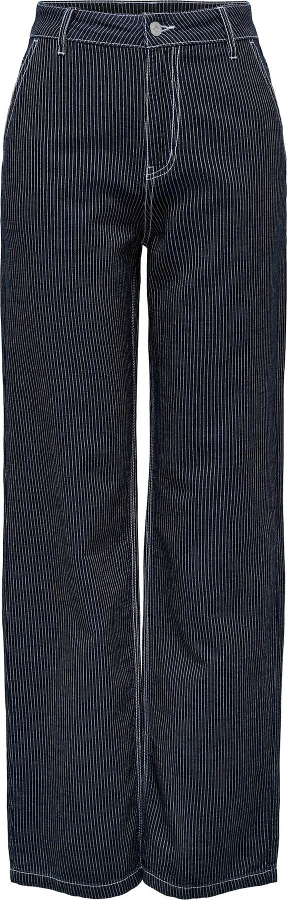 JDY Kalhoty 'Nevaeh' noční modrá / bílá