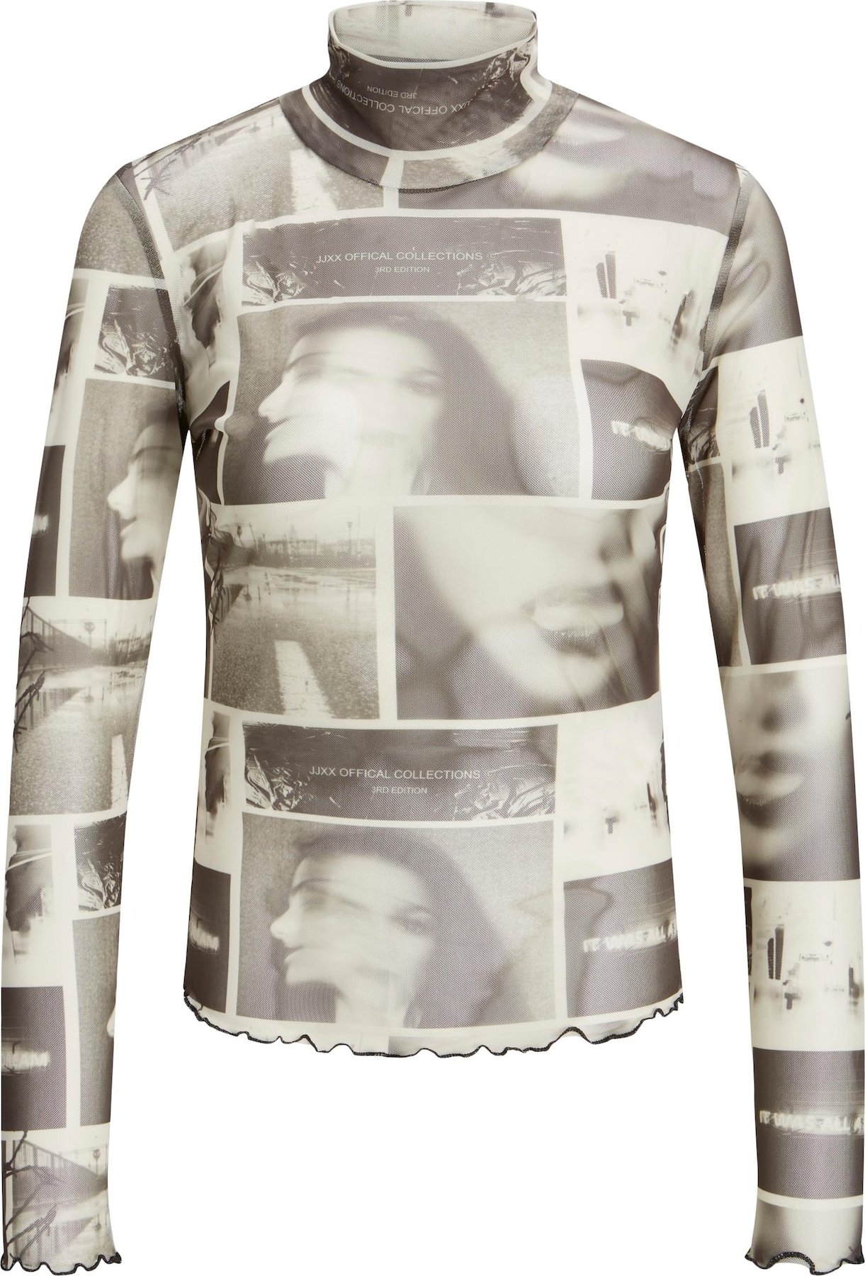 JJXX Tričko 'Maui' režná / světle šedá / tmavě šedá