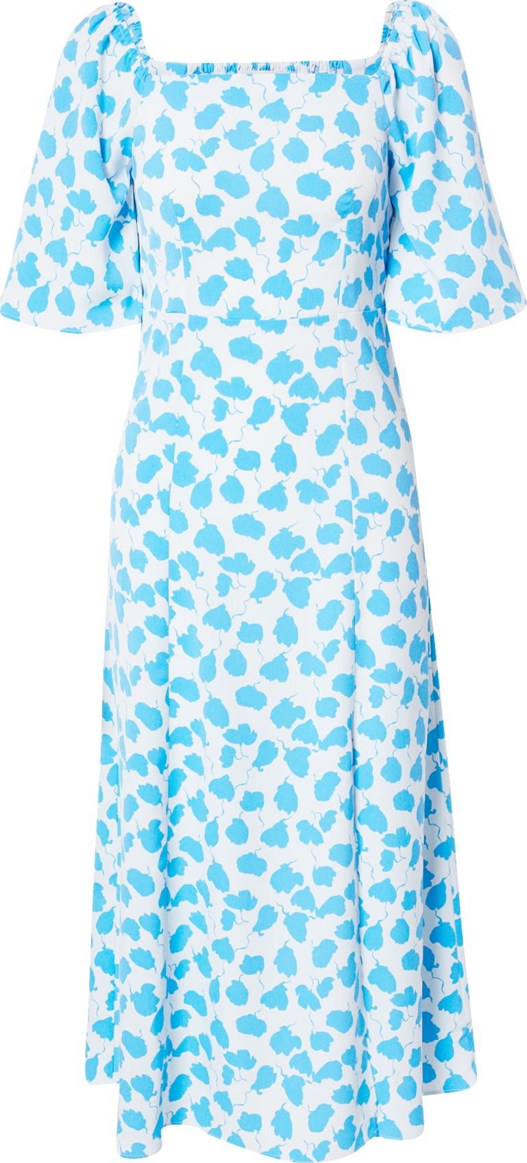 JUST FEMALE Šaty 'Bloom' azurová / bílá